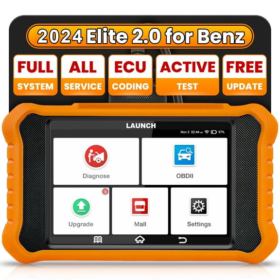 LAUNCH X431 Elite 2.0 Pro Bidirectional OBD2 Scanner Fit for Mercedes-Benz MB Sprinter Maybach,2024 Full System Diagnostic Scan Tool, All Reset Service,ECU Coding
