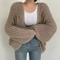 thumbnail image 2 of Women's Knit Cardigan Autumn Winter Cozy Oversized Sweater Long Sleeve Casual Loose Fit Comfortable Warm, 2 of 2