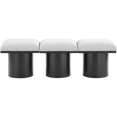 thumbnail image 3 of Meridian Furniture Pavilion Cream Boucle Fabric Bench, 3 of 11