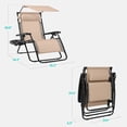 thumbnail image 2 of Best Choice Products 30" Extra Wide Folding Zero Gravity Patio Lounge Chair w/Adjustable Canopy Shade - Beige, 2 of 9