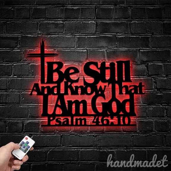 Handmadetneonsign God Metal Wall Art Light, Christian Metal Sign Wall Decor, Christian House Metal Decor 53861