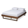thumbnail image 1 of Allora Mid-Century Wood Queen Platform Bed in Walnut Brown, 1 of 7
