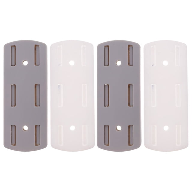 CUITING 2 Pairs Self Adhesive Surge Protector Wall Mount Cable Management (White/Grey)