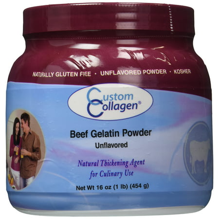Plain Gelatin Powder - Gelatin Unflavored 1lb (16oz) Jar - Kosher - Culinary Gelatin - Gelatin for Jello Shots - Gelatin for Gummy Bears - Compare to Knox