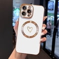 thumbnail image 4 of Magnetic Case for iPhone 13 Pro Max Phone Case for Women, Cute Love Heart Soft Magsafe Case, Raised Full Camera Lens Protection for iPhone 13 Pro Max Phone Case Magsafe (6.7")- White, 4 of 13
