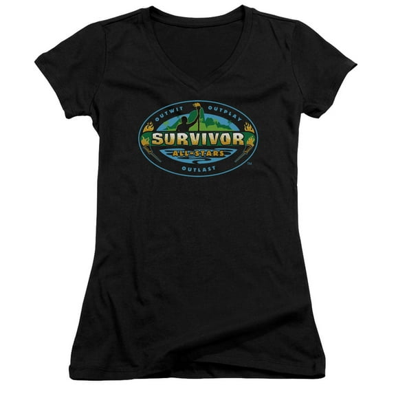 Survivor All Stars Junior Women's V-Neck T-Shirt Black