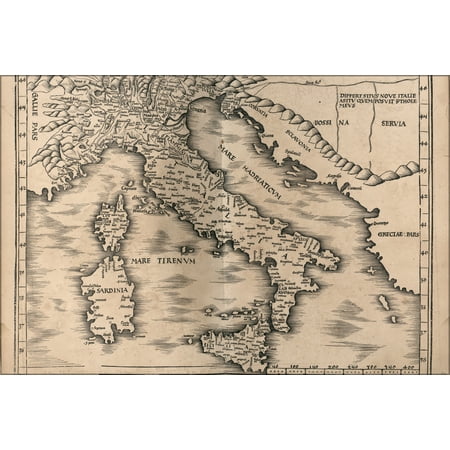 24"x36" Gallery Poster, Map of Italy 1513 p1