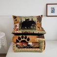 thumbnail image 5 of Manfei Autumn Leaf Twin Comforter Sets,Family Bear Print Bedding Set,Brown,Black Reversible,2-Piece,1 Comforter and 1 Pillowcase, 5 of 7