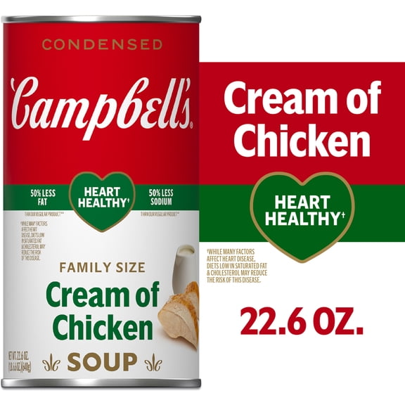 Campbell's Condensed Heart Healthy Cream of Chicken Soup, 22.6 oz Family Size Can