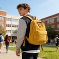 thumbnail image 6 of Btomtd Casual Student Backpack, Outdoor Trendy Shoulder Bag, Large Capacity Ultralight Travel Daypack Back to School, Yellow, 6 of 6