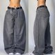 thumbnail image 5 of Pantalones vaqueros anchos de cintura alta, Jeans desgastados, estilo Punk, Hip-hop, Vintage, moda Popular, gris, Y2K, novedad de 2024, 5 of 6