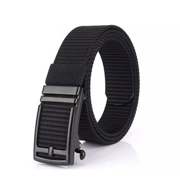 Men's Mechanical Clip Belts Mens Nylon Canvas Web Belt for Men Freely Cut-to-Fit Up to 60 inches Long Black