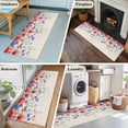 thumbnail image 6 of Blue Red Flowers 2'x6' Runner Rug, Elegant Spring Floral Butterfly Rustic Washable Non-Slip Area Rugs for Hallway Kitchen Floor Bedroom Entryway, StainResistant Laundry Carpet Decoration Indoor Mat, 6 of 9