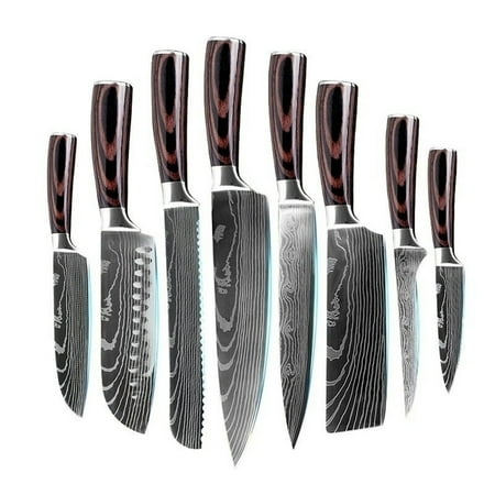 

8 Pieces Kitchen Knife Sets- MDHAND Pro Cutlery Knife Set Chef Knife Bread Knife Ultra Sharp High Carbon Stainless Steel with Ergonomic Handle