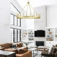thumbnail image 5 of ACROMA  24 Light Modern Farmhouse Wagon Wheel Chandelier-UL Certified Satin Brass, 5 of 5