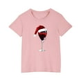 thumbnail image 4 of Odeerbi Kids Boys Girls Christmas T-shirt Christmas Print Casual Short Sleeve Tops Shirt Kids Clothes Pink, 4 of 4