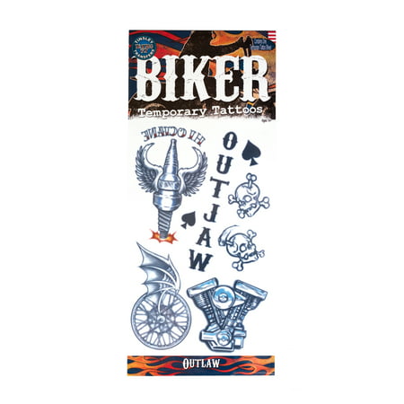 Tinsley Transfers Outlaws Biker Temporary Tattoo FX Costume Kit