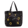 thumbnail image 1 of Bolso hombro All-Match Letras bordado Denim Shoulder Shoule Mujeres Gran capacidad color sólido rojo, 1 of 9