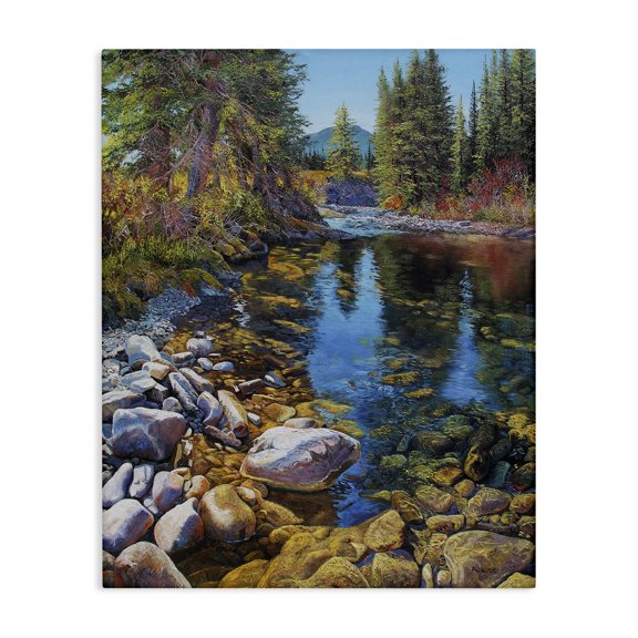 Stupell Industries Farmhouse Stoney Creek Forest Landscape Canvas Art, 16 x 20, by Andrew Kiss