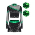 thumbnail image 3 of Moggemol Tenues de Cheerleading pour Femmes 3 Pcs Ensemble d'Uniforme de Cheerleading Vert G, 3 of 5