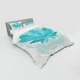 thumbnail image 3 of Ambesonne Leaf Bedding Set 3 Pcs, Mandala Lotus Pattern Art, Twin XL, Sky Blue Teal, 3 of 3