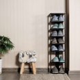 thumbnail image 3 of Costway Wooden Shoes Storage Stand 7 Tiers Shoe Rack Organizer Multi-shoe Rack Shoebox, 3 of 9