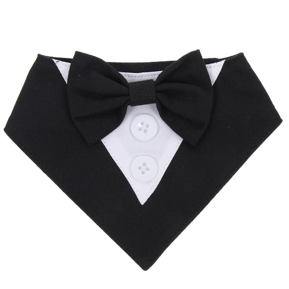WHAMVOX Pañuelo Triangular Negro Para Perro Con Moño Para Estilo Y