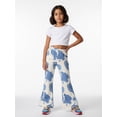 thumbnail image 3 of Girls Flared Pants, Wide Leg Digital Print Trousers, Bell Bottom Casual Slim Fit Kids Bottoms for Girls Age 4-13 Spring Summer Fall, 3 of 6