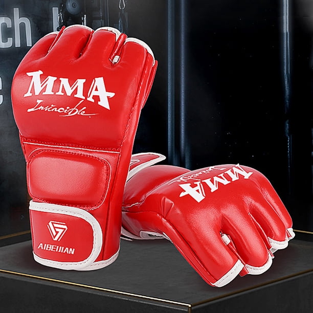 Guantes de entrenamiento de boxeo de medio dedo PU resistente al desgarro Durable para suministros deportivos Hugtrwg Para estrenar
