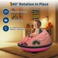 thumbnail image 4 of OUYAWEI Auto Tamponneuse Électrique 12V Rotation 360° Lumières DEL Musique Télécommande Pare-Chocs Souple Rose, 4 of 8