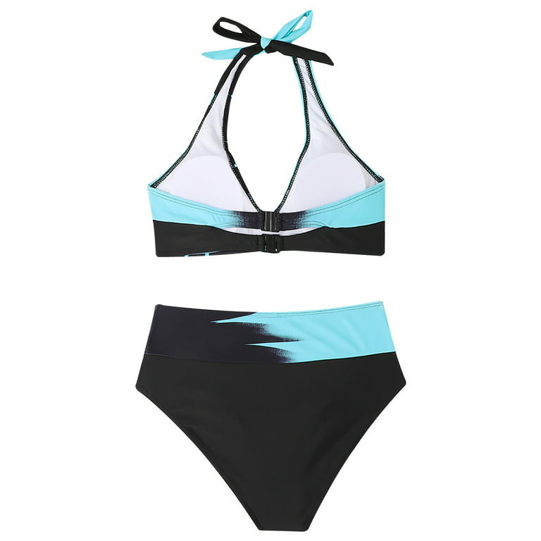Yonique High Waisted Thong Bikini Set Two Piece Swimsuit High Cut Bikini V  Neck Bathing Suit, Black, Small : : Clothing, Shoes & Accessories