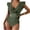 Army-green, variant on Women's Tummy Control Swimsuits Slimming One Piece Bathing Suit Ruffle Wrap V Neck Swimwear