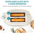 thumbnail image 4 of Ultrean 2 Slice Toaster with Extra Wide Slot, Retro Stainless Steel Toaster, Small Cute Toaster with Removable Crumb Tray, 6 Browning Settings, Cancel, Bagel, Deforest Functions, 825 W, White Cream, 4 of 10