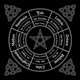 thumbnail image 1 of Mantel de Tarot con cielo estrellado psicodélico, tela de Altar, Triple Luna, pentagramas, rueda del zodiaco, astrología, Mandala, tapiz de Tarot. Fivean unisex, 1 of 2