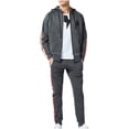 thumbnail image 1 of Otoño e invierno, nuevo suéter informal a rayas sueltas para hombre, traje deportivo Pompotops oipoqjl29177, 1 of 8