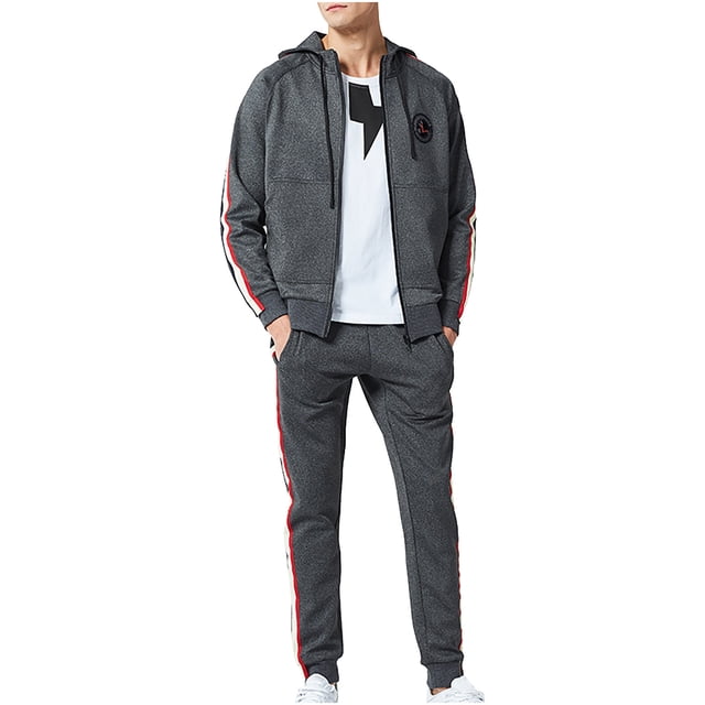Otoño e invierno, nuevo suéter informal a rayas sueltas para hombre, traje deportivo Pompotops oipoqjl29177