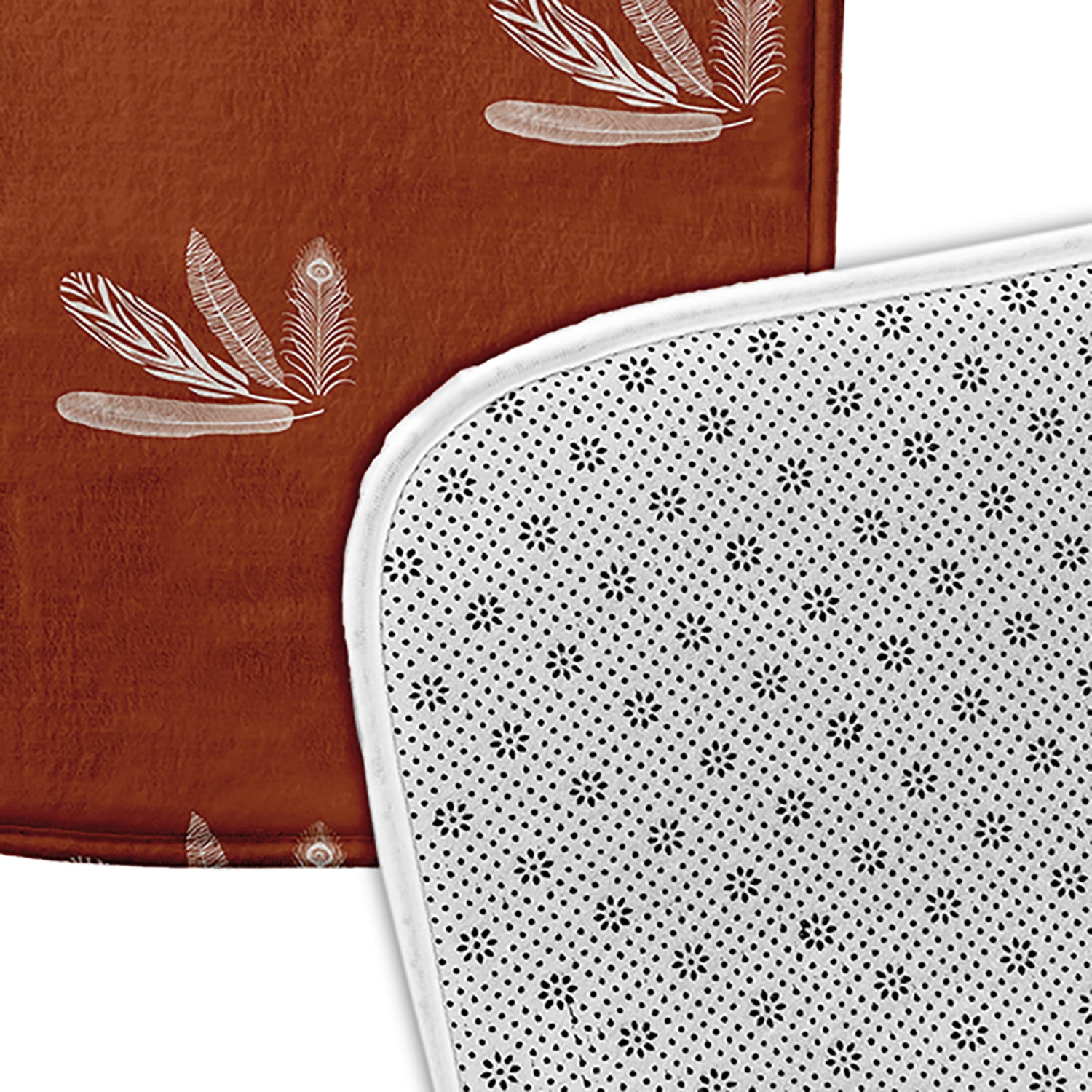 Simply Daisy Feather Pattern Pet Feeding Mat for Dogs and Cats