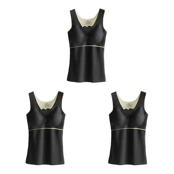 Qarigey Ropa interior térmica de invierno para mujer, Top grueso de alta elasticidad, chaleco informal de fibra acrílica para el hogar, Type1 NO1