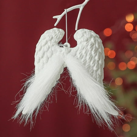 

Pgeraug Pendant Creative Crafts Christmas Tree Home Decoration Accessories Snowflake Angel Winges Elks Pendant Ornament Hangs White