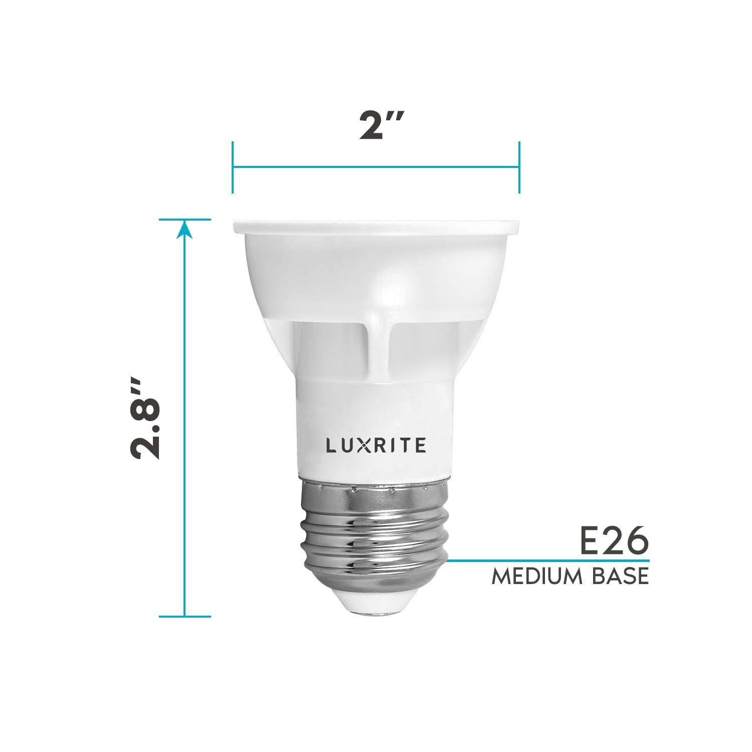 Luxrite PAR16 LED Dimmable Spot Light Bulb, 5.5W (50W Equivalent) 2700K Warm White, 450 Lumens, E26, 6 Pack
