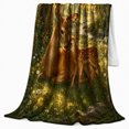 thumbnail image 2 of Doe and Fawn in Sunlit Forest Meadow with Daisies, Serene Cottagecore Wildlife Style for Deer Lovers, Soft Flannel Blanket for Nursery and Bedroom, Baby Shower Gift, Home Decor, 2 of 9