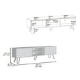 thumbnail image 7 of Tv Stand Entertainment Console Tv Cabinet Tv Rack, Hairpin Stand With Spacious Storage And Cable Management Holes, White, 7 of 7