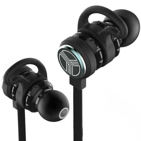 TREBLAB J1 - Bluetooth Earbuds w/aptX, Best Wireless Headphones for Sports Gym Running [2018 Upgraded] IPX6 Waterproof Sweatproof, Magnetic Ear Buds Headset, Noise Cancelling Earphones Microphone (Best Fitting Earphones For Running)