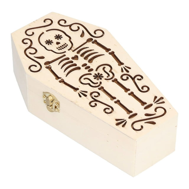 Hamster Funeral Box, 2Pcs Pet Burial Coffin Creative Exquisite Unique Wooden For Halloween Party Decor For Hamsters For Coffin Box For Small Pets Skull Skeleton