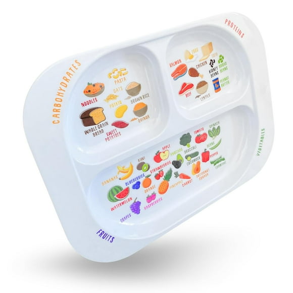 Plato de Porción Dividida j&m Niños Melamina Educativo