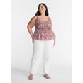 thumbnail image 2 of Terra & Sky Women’s Plus Sleeveless Smocked Peplum Tank Top, Sizes 0X-5X, 2 of 5