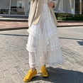 thumbnail image 4 of Women's Summer Skirts High Waist Pleated Midi A Line Skirt For Women Summer Elegant Sheer Dress Fashionable Casual Wear Daily Party Outfits White L, 4 of 9