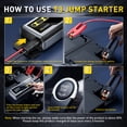 thumbnail image 5 of AUXITO Portable Jump Starter 5000A,20000mAh 12V Battery Jump Box with Quick Charge Out(All Gas,up to 10.0L Diesel Engine),with 3-Mode Flashlight, 5 of 12