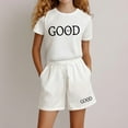 thumbnail image 2 of Wangmeiwg Girls Fashion Letter Print Casual Loose Short Sleeve Suit Skirt Set Juniors, 2 of 4