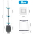 thumbnail image 4 of Toilet Brush, Silicone Toilet Brush and Holder Set, Flexible Toilet Bowl Brush Head with Ventilated Holder, Wall Mounted Compact Toilet Scrubber Set for Bathroom Cleaning, 4 of 4